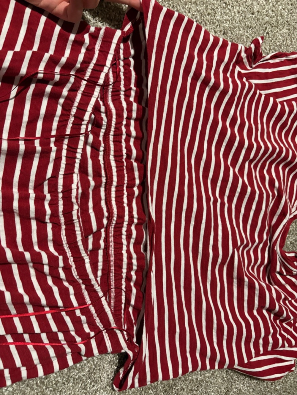 Old Navy Red and White Striped Midi Dress w/ Back Cut Outs - Picture 6 of 7